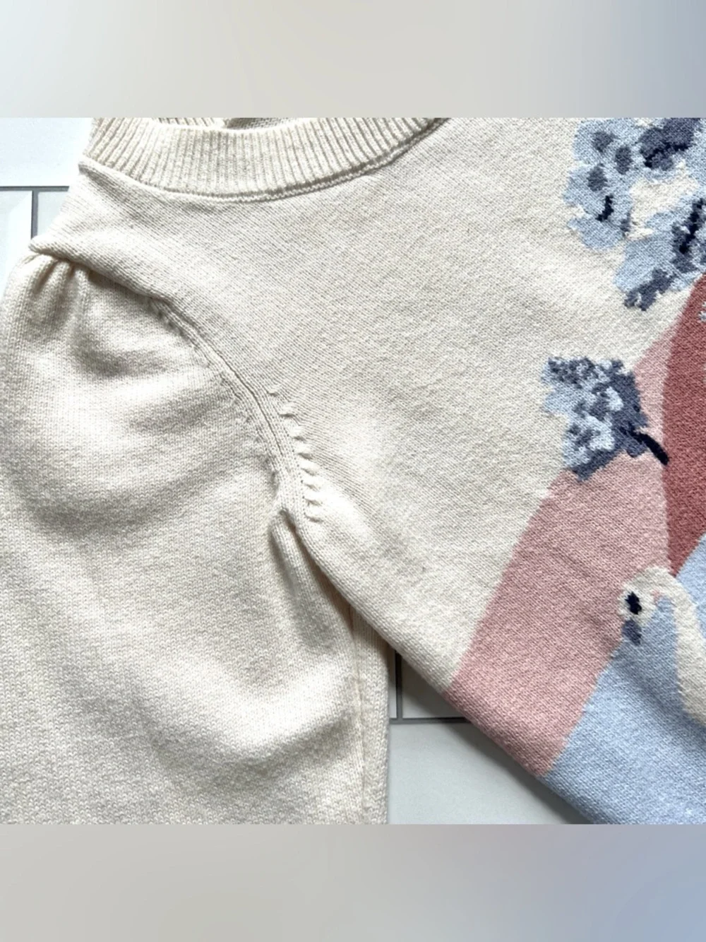 18-24M🦢 Janie & Jack Swan Lake Puff Sleeve Sweater Castle Unicorn Floral Legging